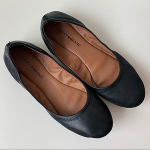 Lucky Brand Black Leather Flats